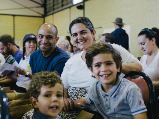 Young Family at Church for Easter