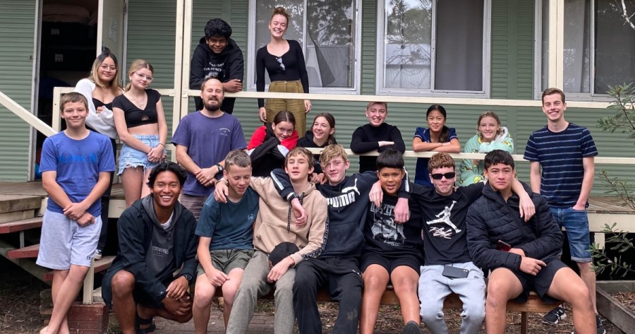 Salt Crew group photo at Stoked Camp 2023 at Camp Kariong